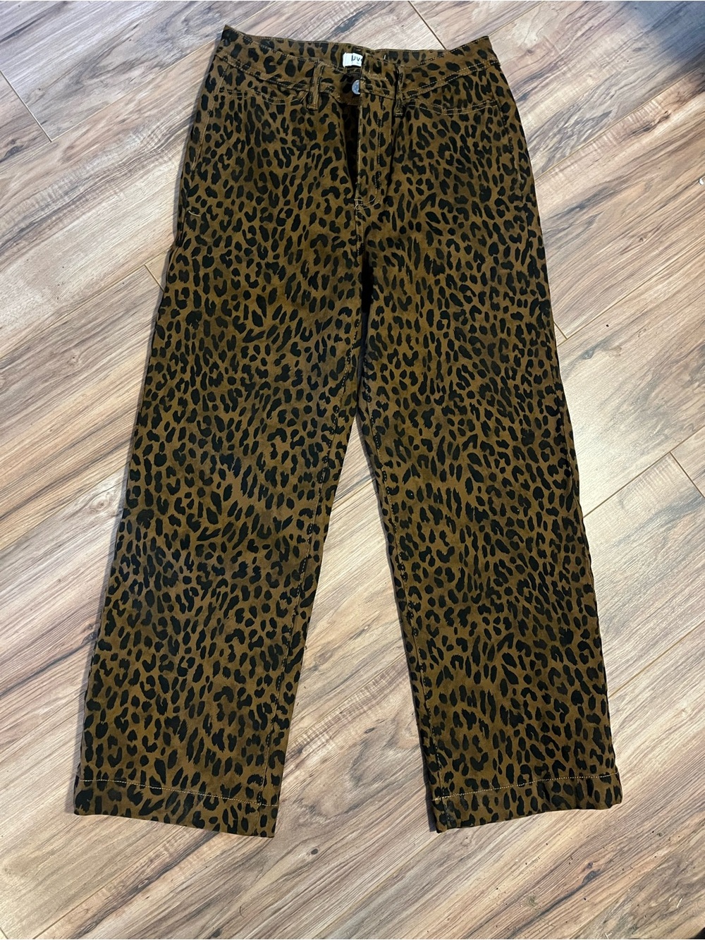 Kids Leopard Print Brown & Black Straight-Leg Pants